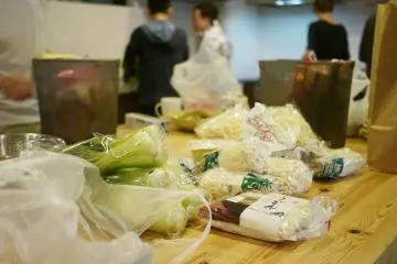 <p>Lots of food in the kitchen at Oakhouse</p>