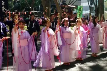 A local sweets factory sponsored these graceful performers.