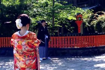 <p>Joy and happiness in the tree lined streets of Kyoto</p>