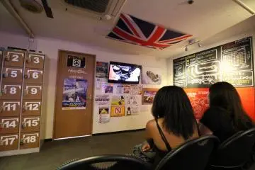 Watching the training video