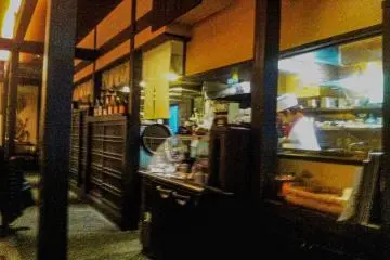 The open kitchen is inspired by the Kyoto merchant houses or Machiya more than a hundred years ago