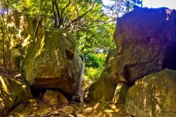 <p>Some of the several boulders along the way</p>