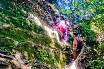 <p>The only way is up, climbing over the top</p>