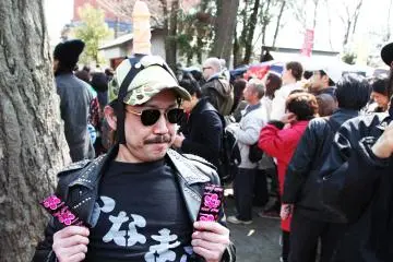 A man giving out free condoms