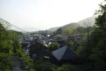 <p>Sunset view of Zao Onsen Town</p>
