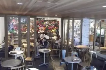 Big glass doors open out onto the terrace