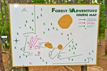 Here's an overview of the Forest Adventure course map which includes the Adventure Course and Canopy Course.