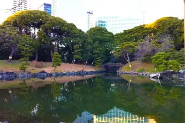 <p>Reflections in the Shioiri pond</p>
