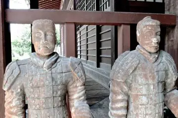 <p>Looking over the statues into the inner courtyard</p>