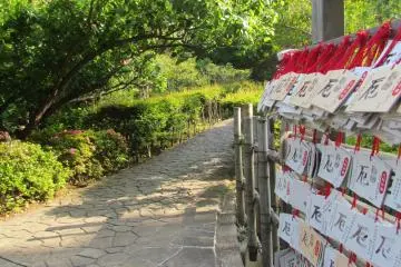 <p>Temple prayers hanging in front of&nbsp;Nihon-ji Temple</p>