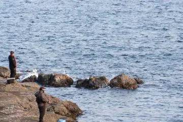 <p>Trying their luck</p>