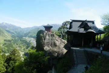 <p>The Nokyodo Hall and to the right, the Kaisando Hall.This is possibly one of the most photographed spots at Yamadera.</p>