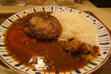 <p>Hamburger curry (with extra hot sauce, of course)</p>