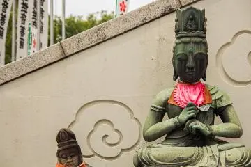 <p>One of the many prayer statues</p>