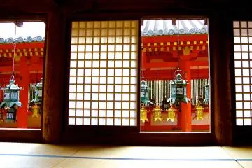 <p>From inside the building</p>