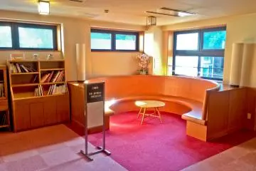 <p>A reading area near the guest rooms in Nyuto-Onsenkyo, (National Park Village Resort)</p>