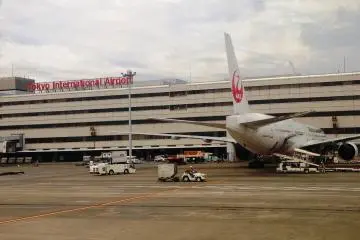 JAL Boeing 777 at Tokyo Haneda International Airport