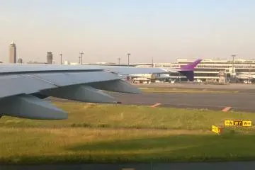 <p>Cabin crew prepare for take off.</p>