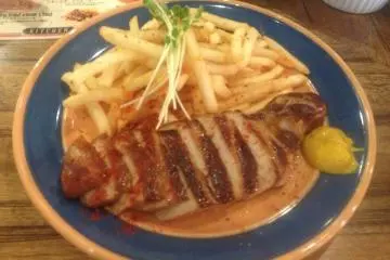 <p>Roasted pork steak!</p>