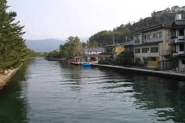 Stroll by the canal in this water town called Amanohashidate north of Kyoto