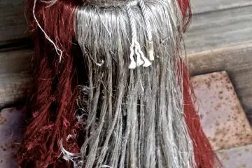 The bottom end of the bell rope