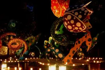 <p>งานศิลปะของยะโยะอิ คุซะมะ (Yayoi Kusama) "The Visionary Flowers"</p>