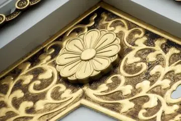 <p>Close-up of the gold crest</p>