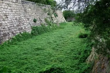 <p>The 'Empty moat' is really empty and it turns into a weed heaven!</p>
