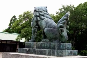 <p>The back view of a bluish guardian dog</p>