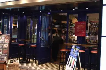 <p>Have a drink or two while waiting for your bus!</p>