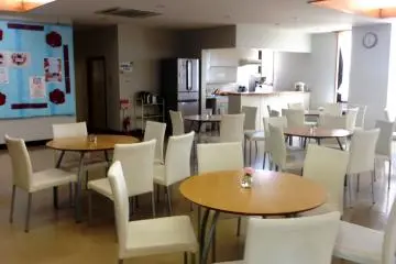 <p>A modern and inviting cafe area</p>