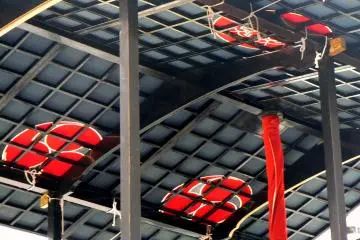 <p>The ceiling of one of the festival floats</p>