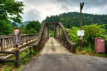 <p>Le pont reliant Tsumago au reste du monde</p>

