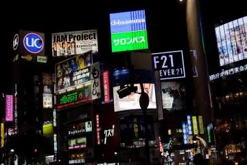 <p>ภาพที่ข้ามถนนของย่านชินบูยะในเวลากลางคืน</p>