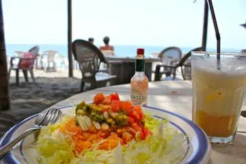 <p>Vegetarian Taco Salad and an iced latte&nbsp;Jasmine tea was&nbsp;so refreshing on this summer day&nbsp;</p>