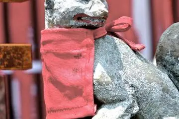 <p>A brave fox at Toyokawa Inari Temple, Akasaka</p>
