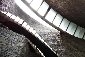 <p>Although it is made from stone, the inside of the Stone Church is very bright</p>