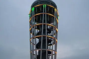 <p>Lit up at night</p>
