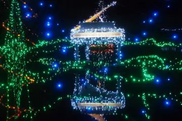 <p>Christmas illuminations all around the town, especially at Harmony Hall &nbsp;are amazing each Christmas</p>