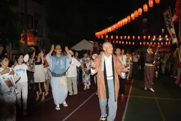 <p>Bon Odori dancing</p>