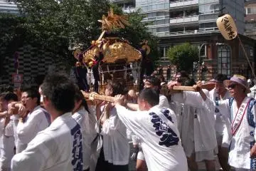 Six areas of the town have their own portable shrine - they show their spirit!