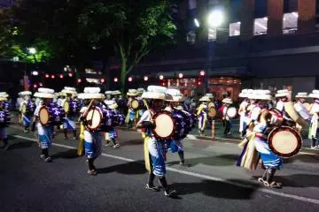 <p>Marching in formation</p>
