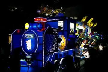 <p>A regional train being advertised with an electrical light train</p>