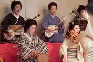 <p>Awara Geigi, who danced previously, are all playing instruments now. To be Geigi is not an easy task, and takes years and years of training!</p>