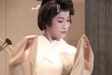 <p>This movement of her hands and arms makes her look like a beautiful white Japanese crane</p>