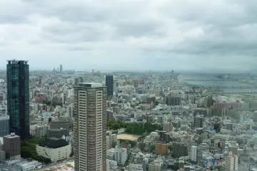 <p>Vue sur la baie d'Osaka</p>