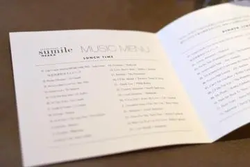 <p>Music menu for lunch and dinner</p>