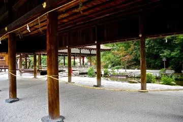 The stream runs through the shrine precincts