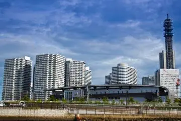 <p>A view of the NTT-Docomo Communications Tower. The building on the left of this is the Yokohama F.C Marino&rsquo;s football clubs training ground. During some evenings it is possible to see this team training</p>