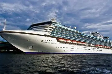 <p>The &lsquo;Diamond Princess&rsquo; Cruise ship docked at &lsquo;Oosan-Bashi&rsquo; international sea terminal built specifically for large cruise ships. One day it would be nice to ride one of these ships!</p>